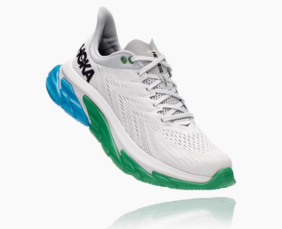 Hoka One One Clifton Edge - Men Running Shoes - White,Australia BWQ-842075